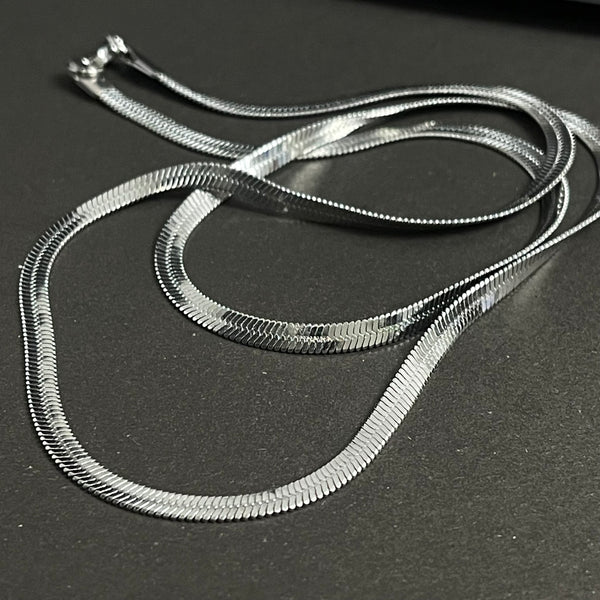 Silver Flat Snake Neck Chain - Lubag.