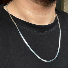Silver Flat Snake Neck Chain - Lubag.