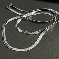 Silver Flat Snake Neck Chain - Lubag.